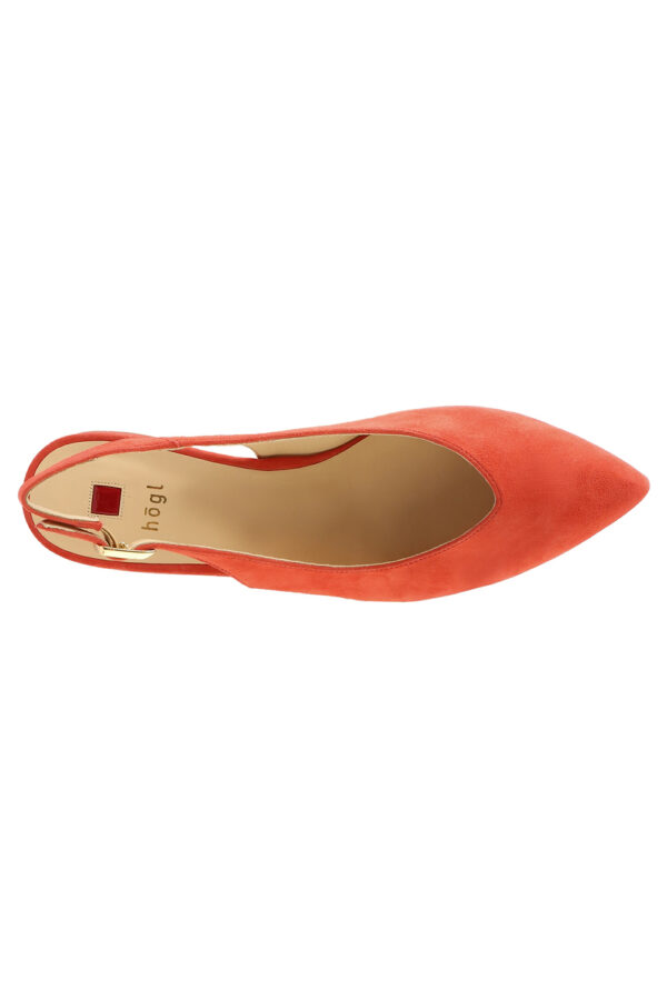 Coral suede flat sandles