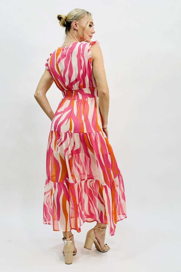 Goa Pink Wave Maxi Dress