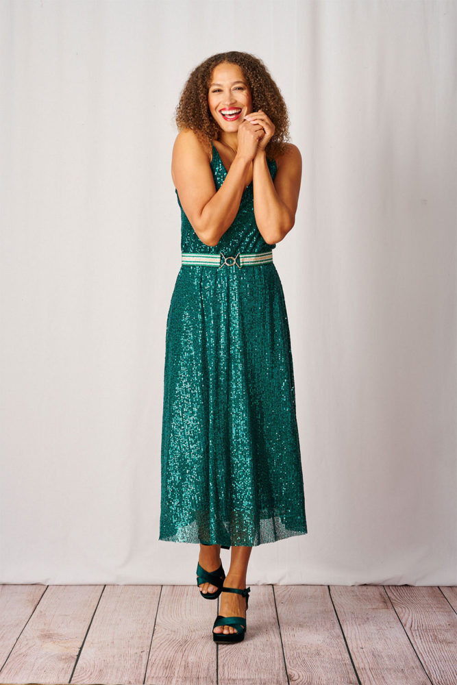 Luella emerald green sequin skirt