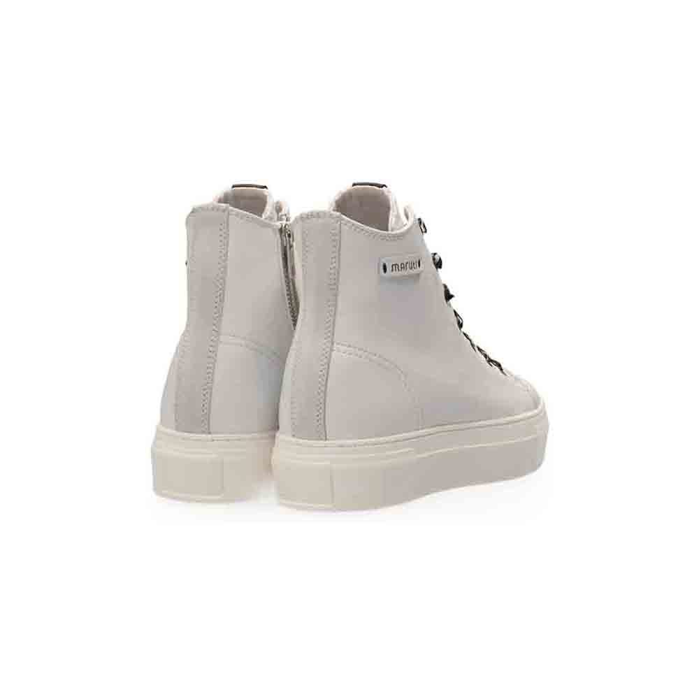 Maruti White Leather HighTop Sneakers Tony Back