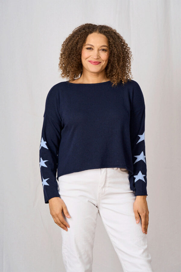 Navy cashmere with star