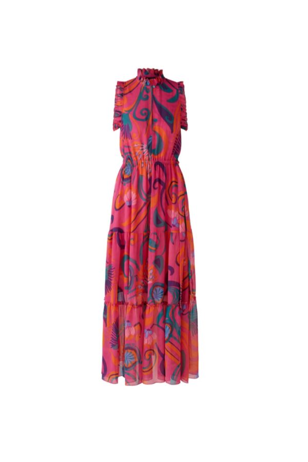 Oui 0086718 pink orange maxi dress1