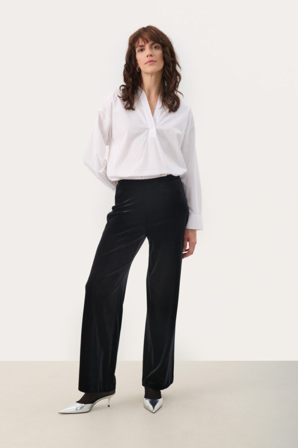 Part two dorellas navy velvet trousers