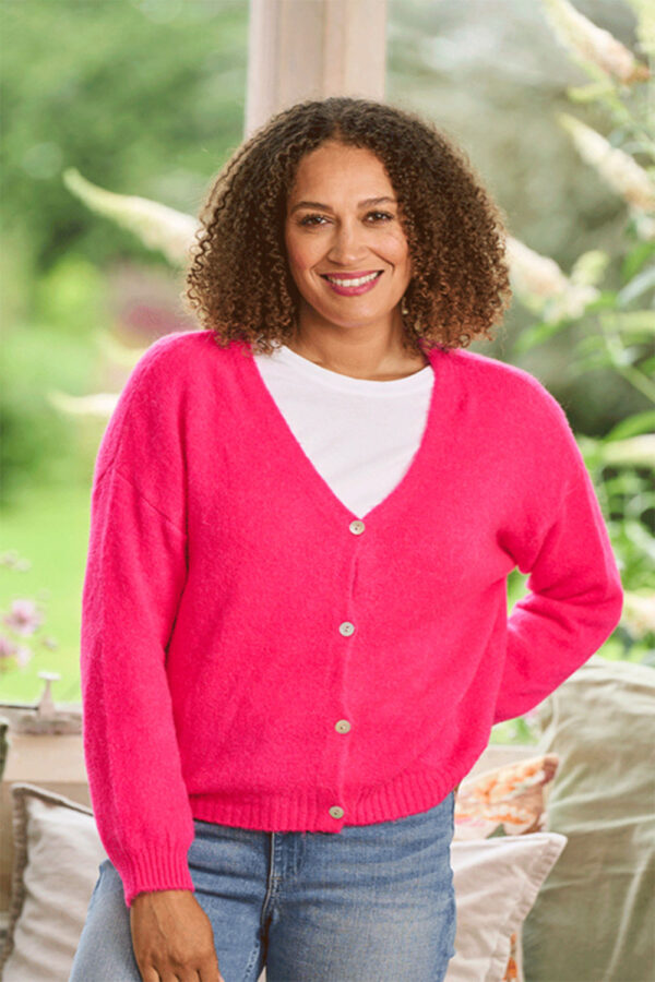 Pink Alpaca mix cardi