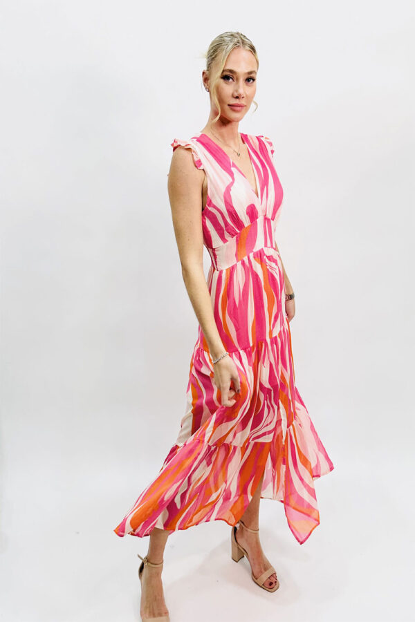 Stephanie Goa Pink Wave Maxi dress