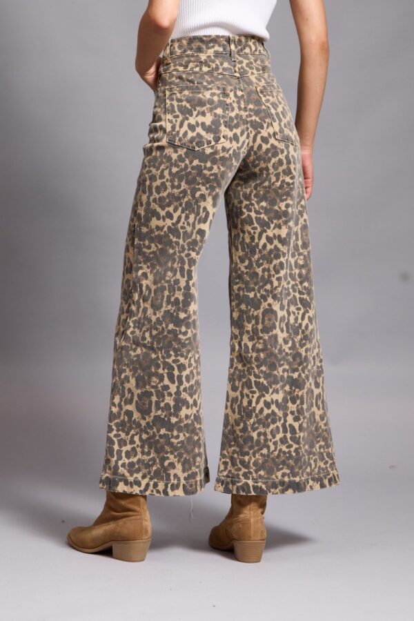 Y London leona leopard flare jeans1