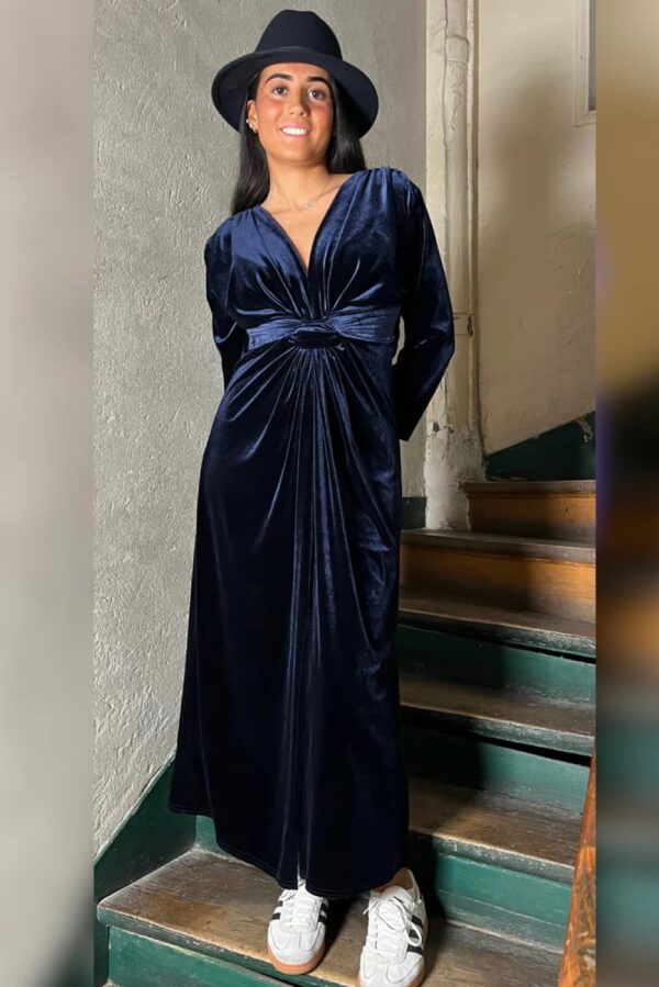 be fun blue velvet dress