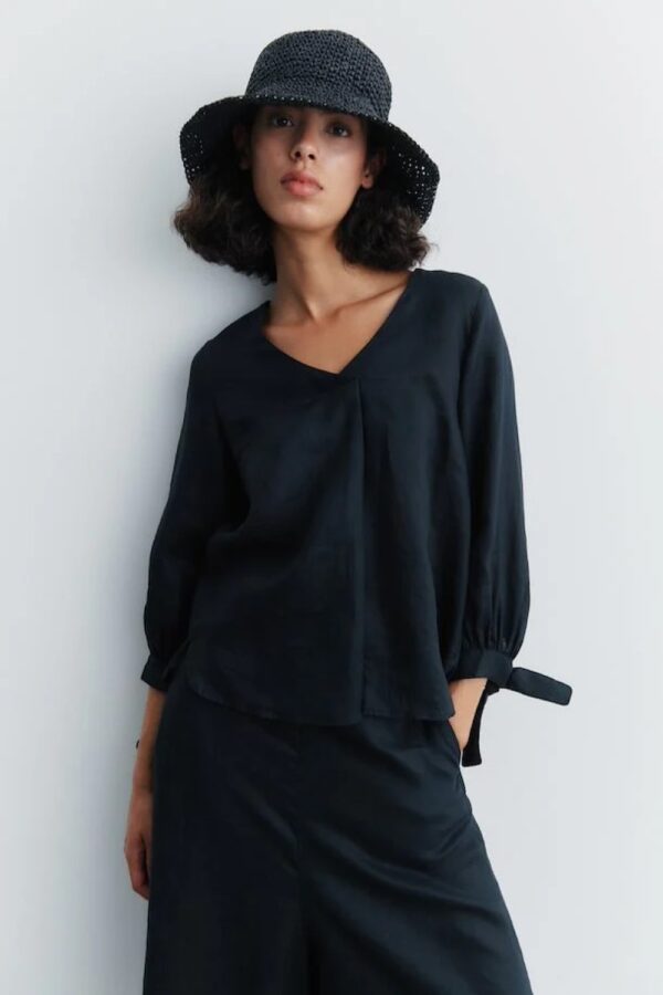 black ezra linnen blouse inwear