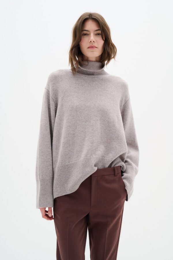 inwear sandy grey melange kaxy turtleneck pullover