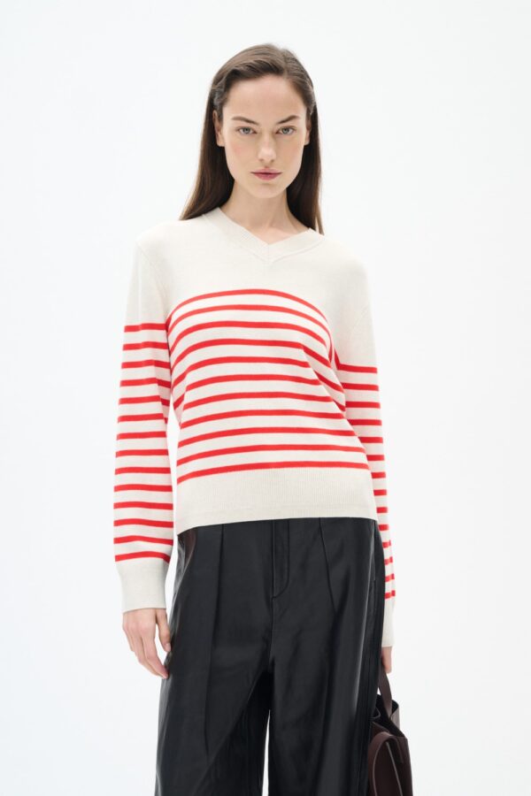 inwear wallis red stripe jumper