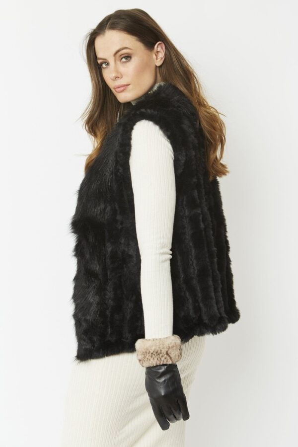 jayley black cashmere blend faux fur gilet1