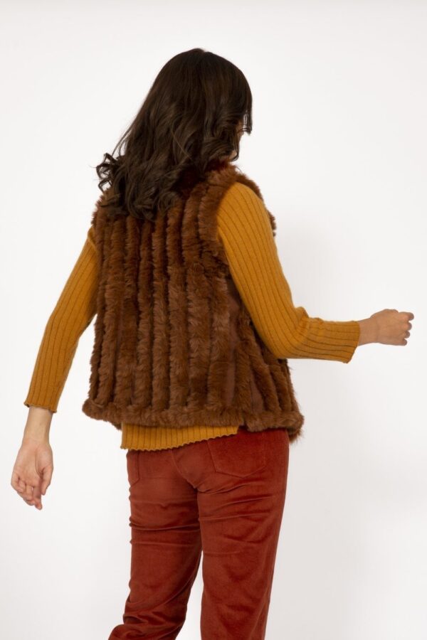 jayley chocolate cashmere blend faux fur gilet p3823 58194 image