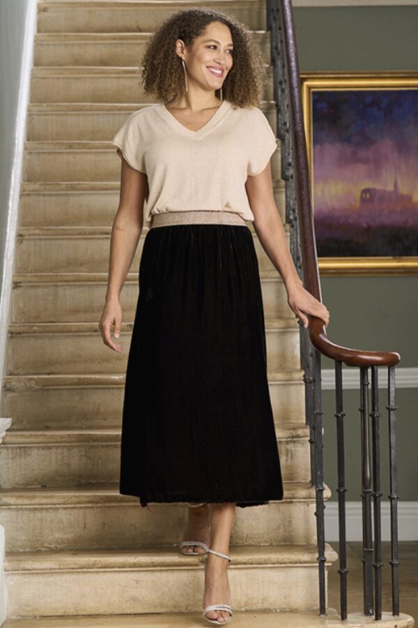 luella Velvet skirt Chocolate