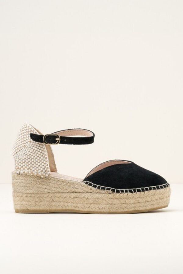 macarena java22 black wedge espadrille