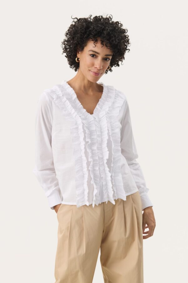 part two noella frill white shirt