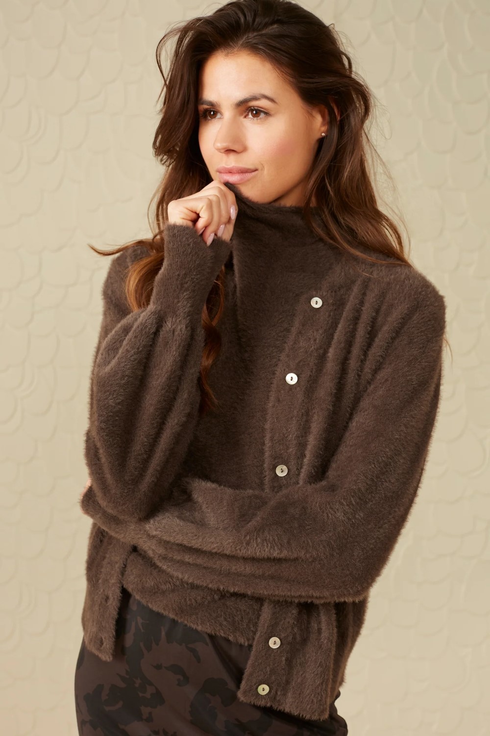 Sweater with hot sale fluffy sleeves